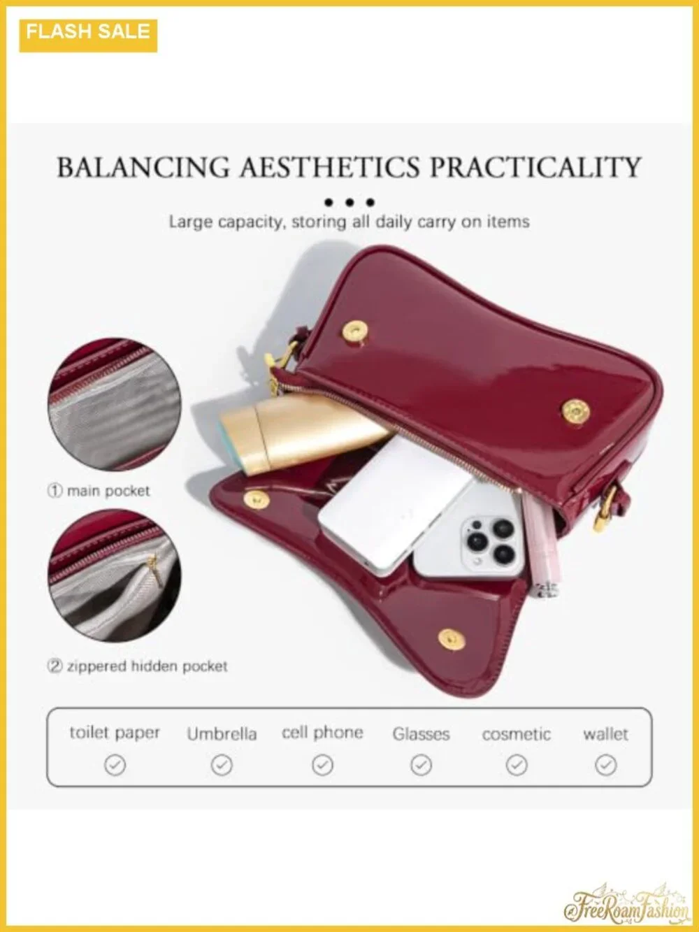 Cherry Pendant Hobo Bag PU Leather Crossbody Shoulder Purse for Women